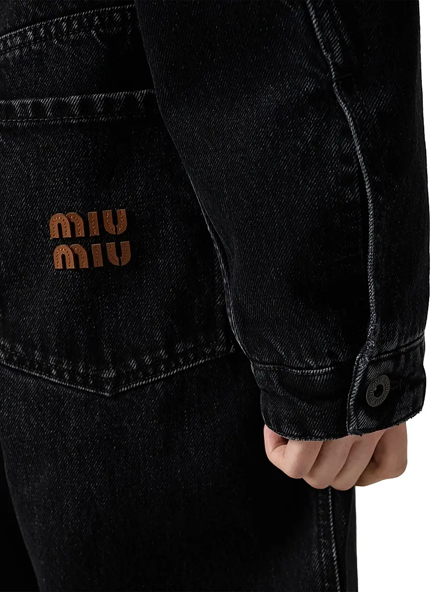 Miu Miu Women's Denim Jacket - Black | Thumbnail 6