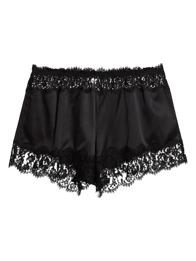 Women's Lace-Trim Silk Slip Shorts