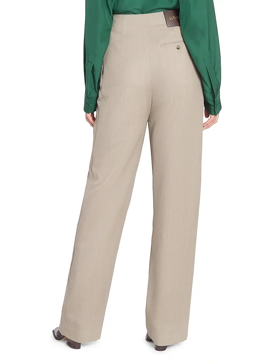 LOEWE Women's Belted Trousers - Beige Melange | Thumbnail 5 LOEWE Women's Belted Trousers - Beige Melange | Thumbnail 5