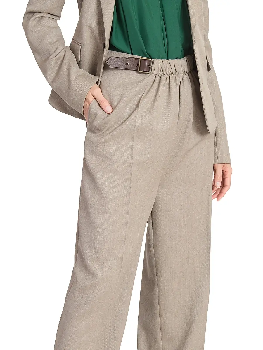 LOEWE Women's Belted Trousers - Beige Melange | Thumbnail 6 LOEWE Women's Belted Trousers - Beige Melange | Thumbnail 6