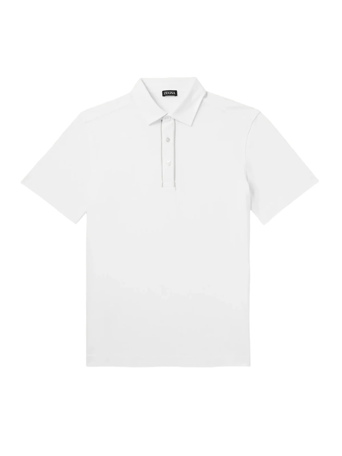 Leather-Trimmed Cotton-Piqué Polo Shirt - Men