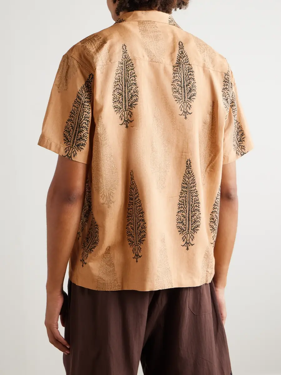 Kartik Research Camp-Collar Printed Silk Shirt - Men | Thumbnail 3