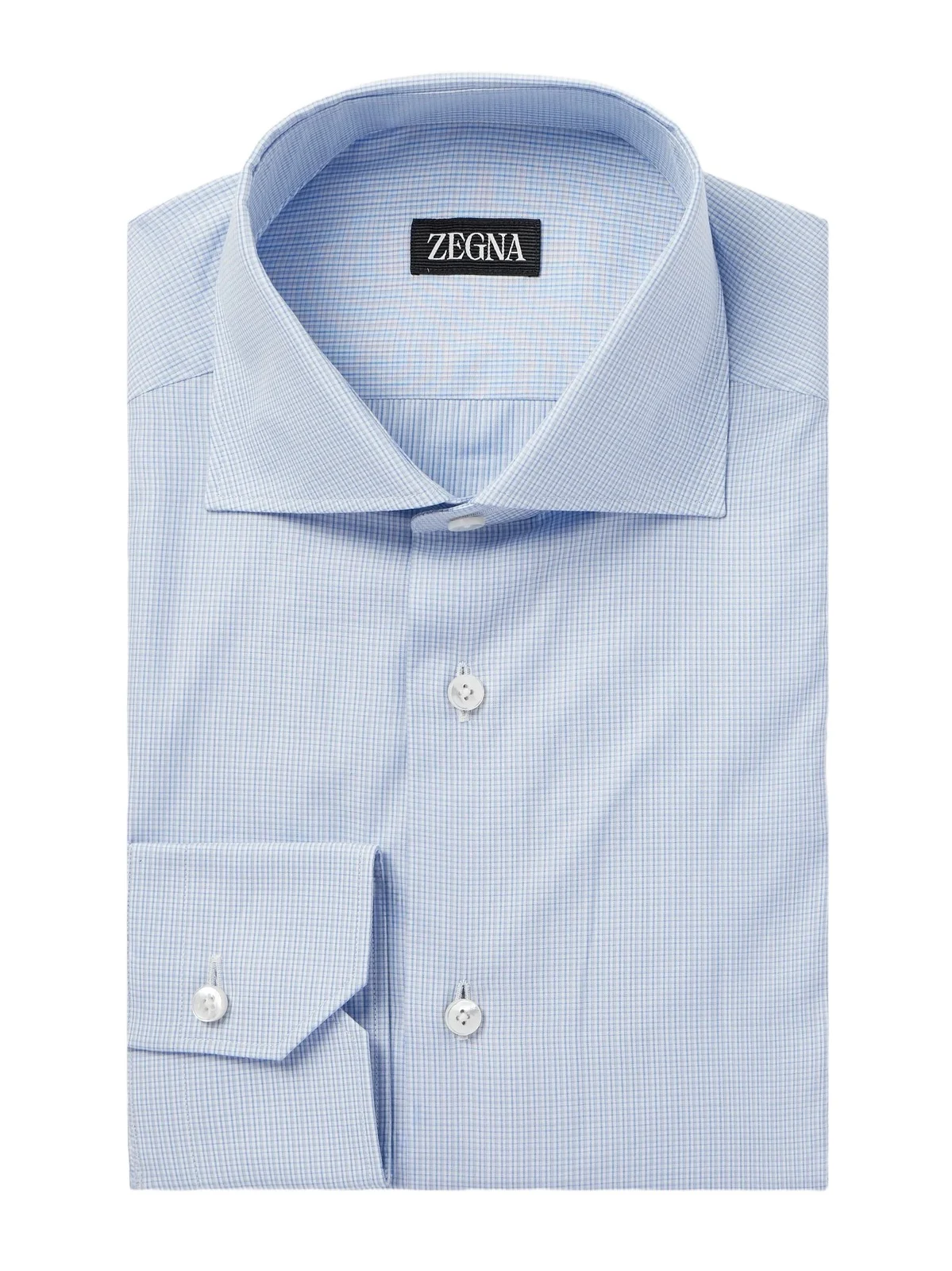 Cutaway-Collar Checked Cotton Shirt - Men Cutaway-Collar Checked Cotton Shirt - Men