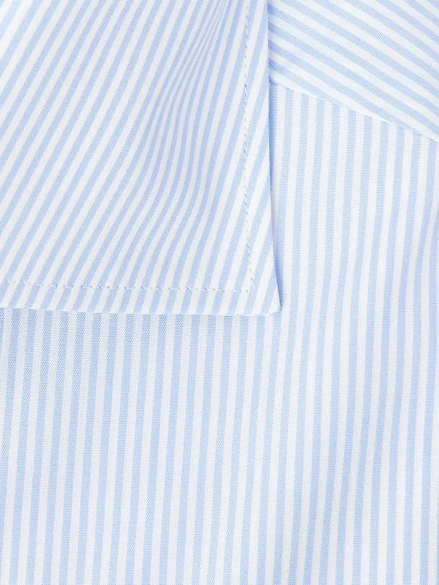 Zegna Cutaway-Collar Striped Cotton Shirt - Men | Thumbnail 4