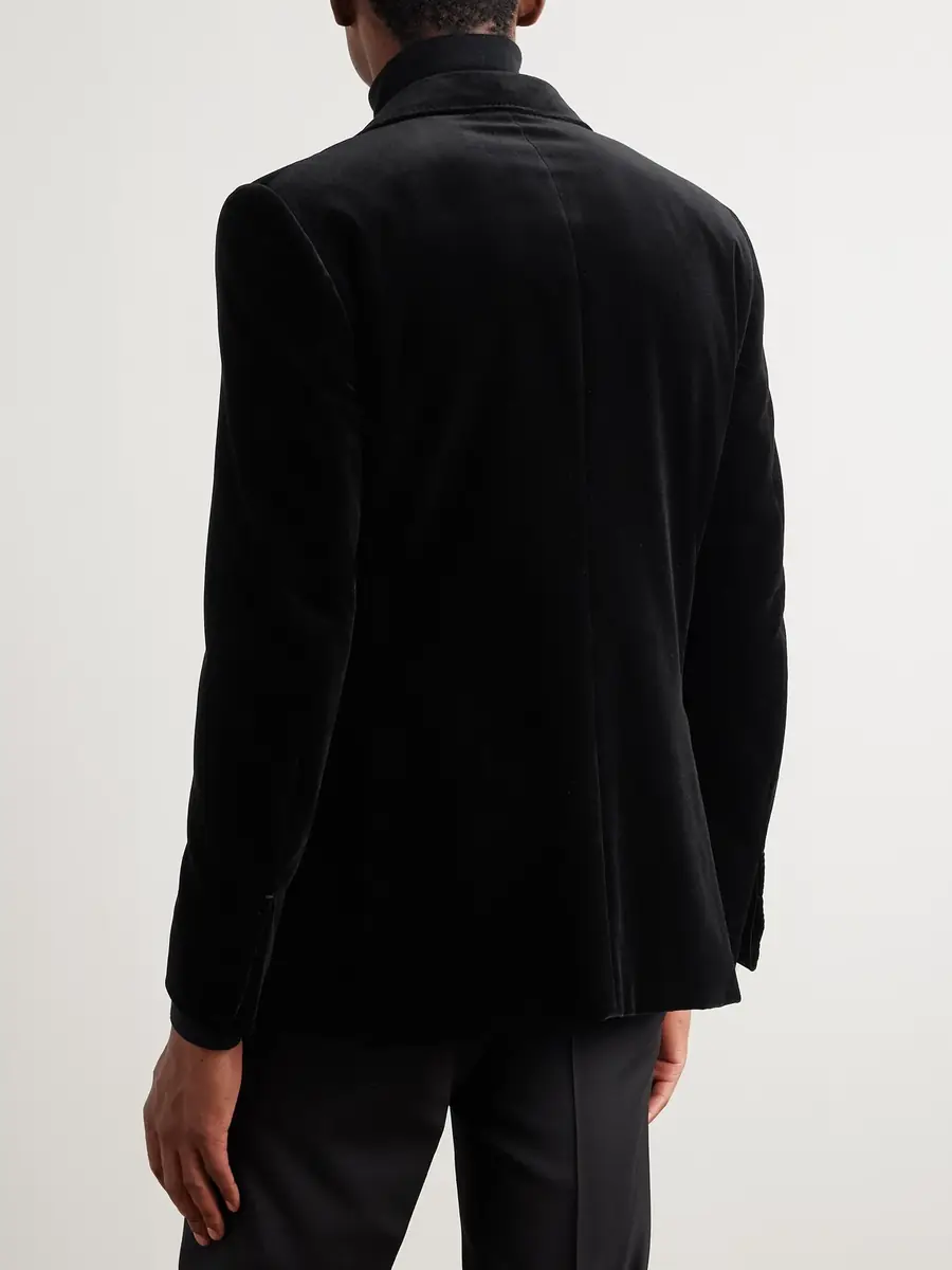 Zegna Satin-Trimmed Cotton-Velvet Tuxedo Jacket - Men | Thumbnail 3