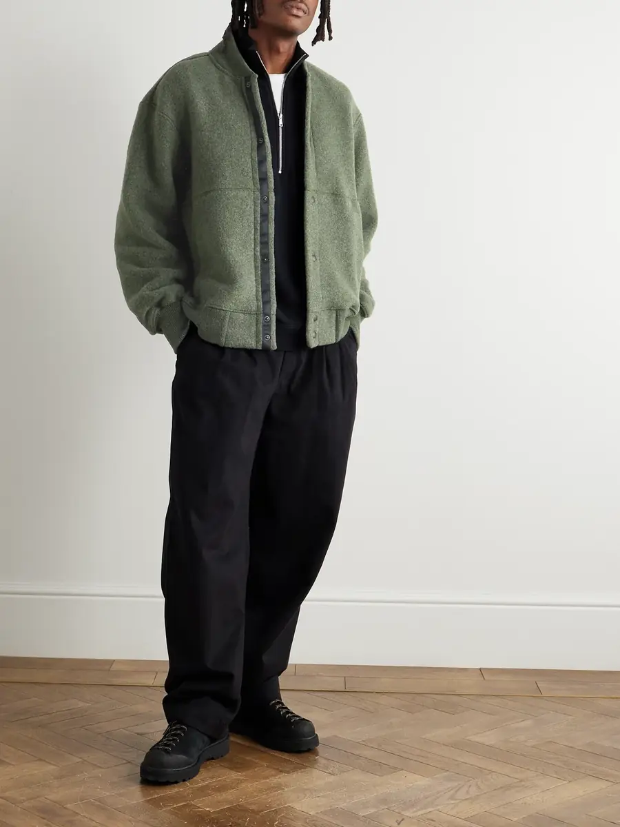 Canada Goose Hudson Logo-Appliquéd Recycled Wool-Blend Fleece Bomber Jacket - Men | Thumbnail 2 Canada Goose Hudson Logo-Appliquéd Recycled Wool-Blend Fleece Bomber Jacket - Men | Thumbnail 2