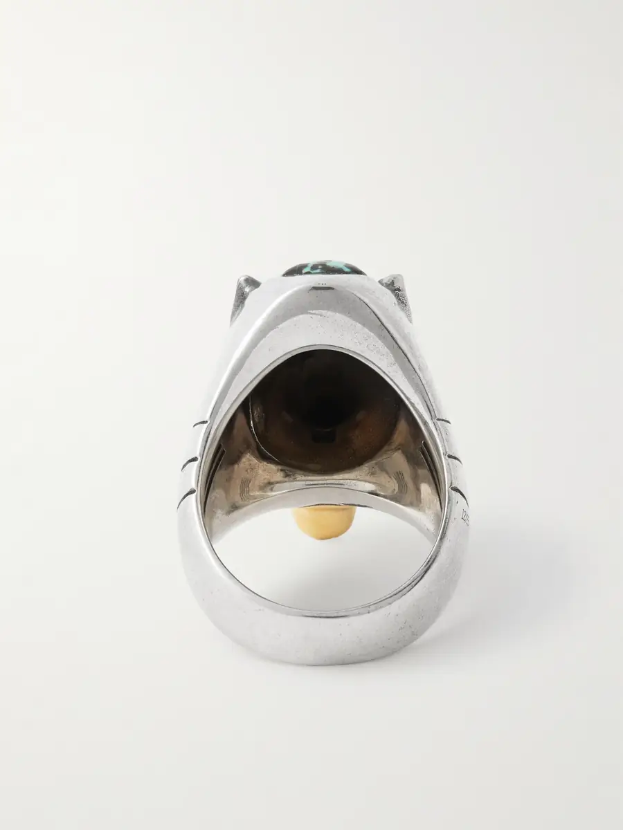 Jacques Marie Mage Yellowstone Forever Lamar Sterling Silver, 18-Karat Gold and Turquoise Ring - Men | Thumbnail 3 Jacques Marie Mage Yellowstone Forever Lamar Sterling Silver, 18-Karat Gold and Turquoise Ring - Men | Thumbnail 3