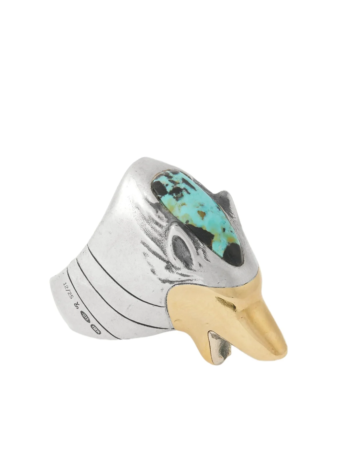 Jacques Marie Mage Yellowstone Forever Lamar Sterling Silver, 18-Karat Gold and Turquoise Ring - Men