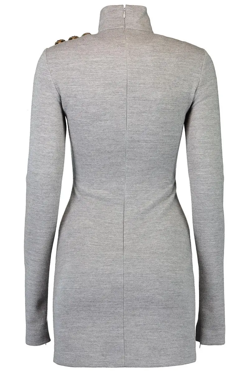 Balmain Long Sleeve Button Short Dress | Thumbnail 5