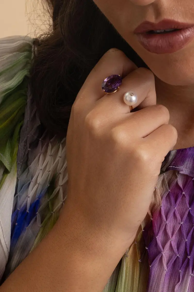 STEFERE Pearl Amethyst Terri Ring | Thumbnail 3