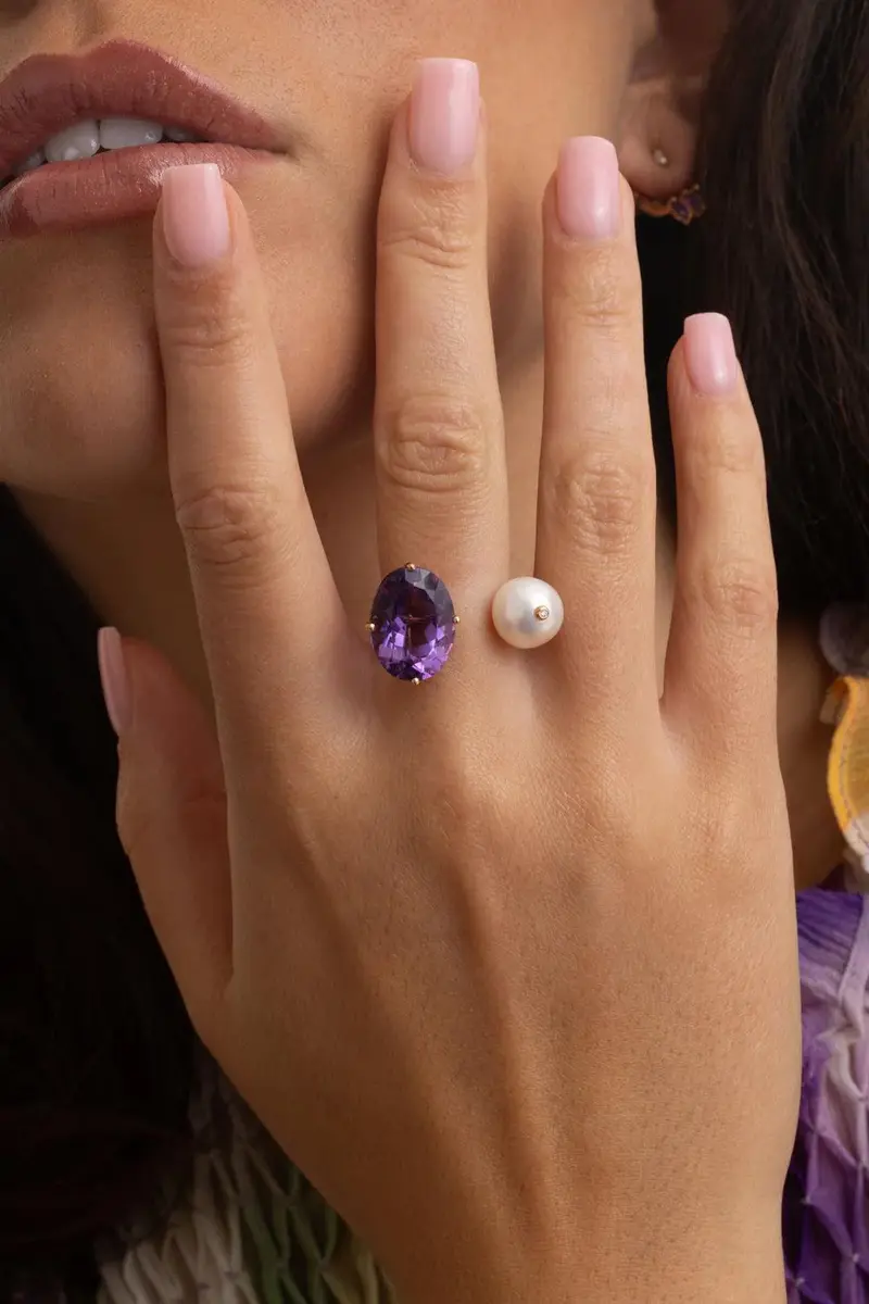 STEFERE Pearl Amethyst Terri Ring | Thumbnail 4