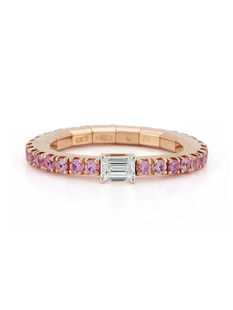 Pink Sapphire Diamond Stretch Ring