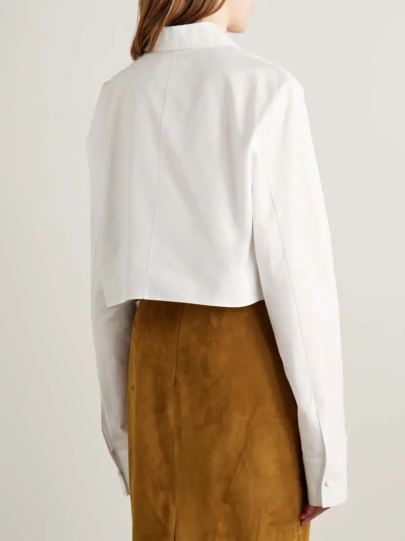 Khaite Jasen Cropped Oxford Shirt | Thumbnail 3