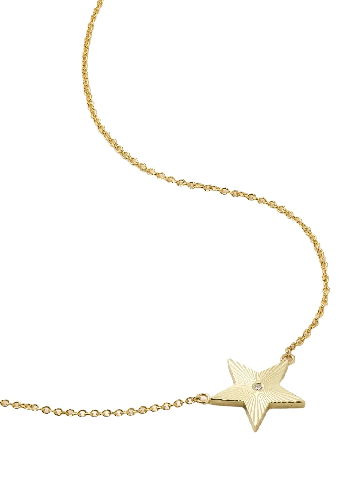Mini 70s Star 18-karat Gold Diamond Necklace