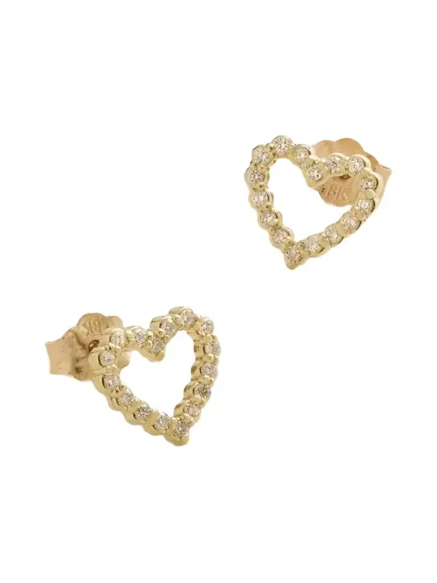 Open Heart 18-karat Gold Diamond Earrings Open Heart 18-karat Gold Diamond Earrings