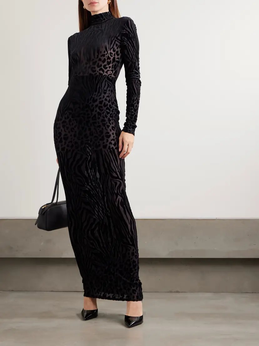 Alex Perry Devoré-velvet Turtleneck Gown | Thumbnail 2