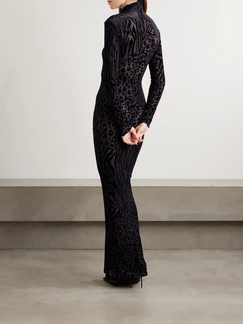 Alex Perry Devoré-velvet Turtleneck Gown | Thumbnail 3