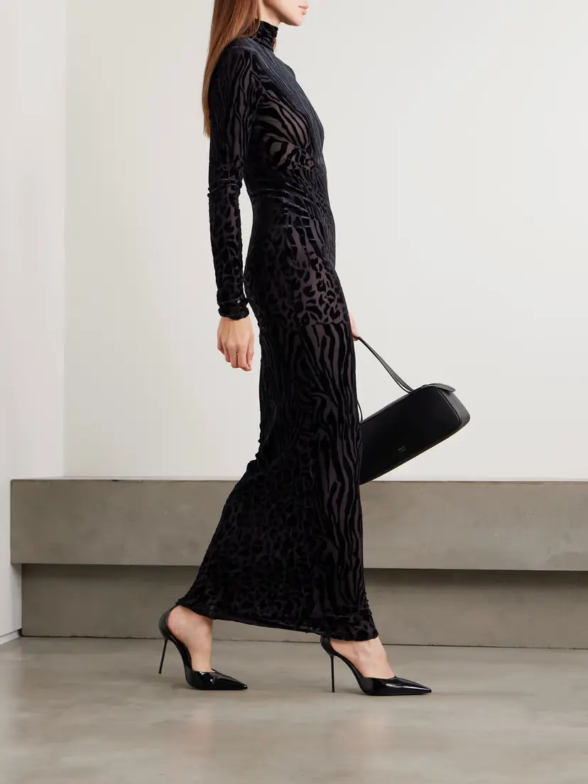 Alex Perry Devoré-velvet Turtleneck Gown | Thumbnail 5