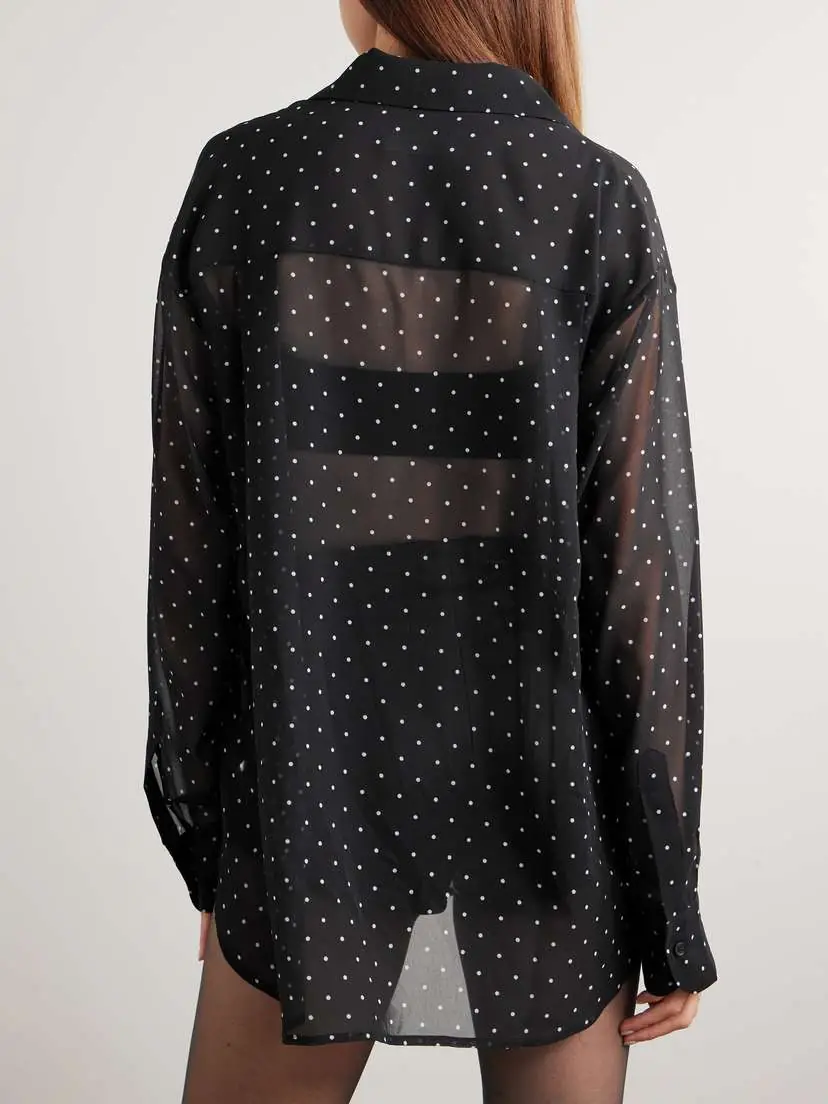 The Frankie Shop Peri Polka-dot Georgette Shirt | Thumbnail 4 The Frankie Shop Peri Polka-dot Georgette Shirt | Thumbnail 4