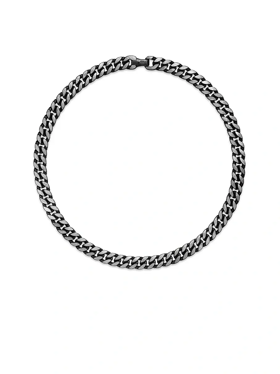 David Yurman Men's Curb Chain Necklace in Black Titanium - Meteorite | Thumbnail 4 David Yurman Men's Curb Chain Necklace in Black Titanium - Meteorite | Thumbnail 4