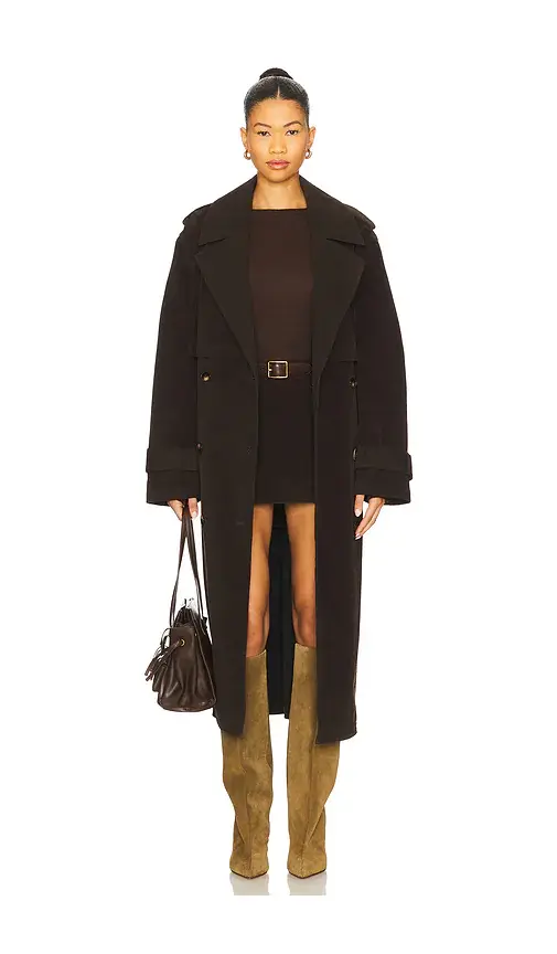Joe's Jeans Elizabeth Faux Suede Trench Coat | Image 1 Joe's Jeans Elizabeth Faux Suede Trench Coat | Image 1