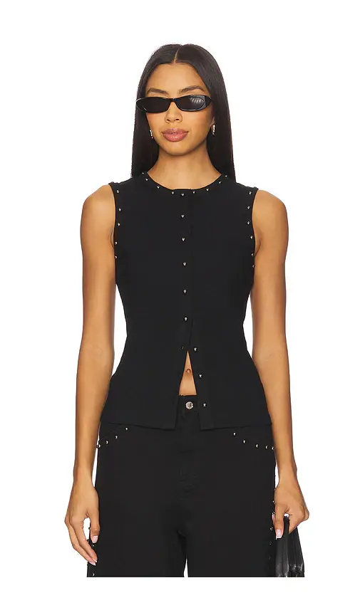 Never Fully Dressed Studded Button Tank