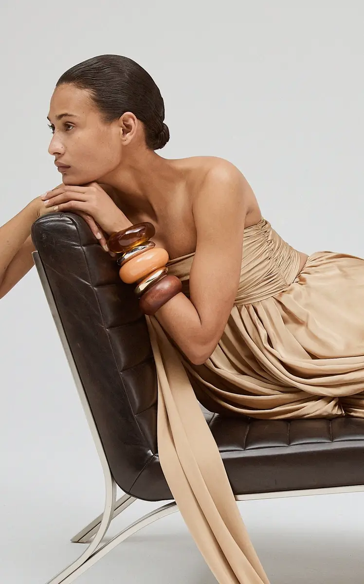 Lizzie Fortunato Arc Cuff In Tangerine | Thumbnail 3 Lizzie Fortunato Arc Cuff In Tangerine | Thumbnail 3