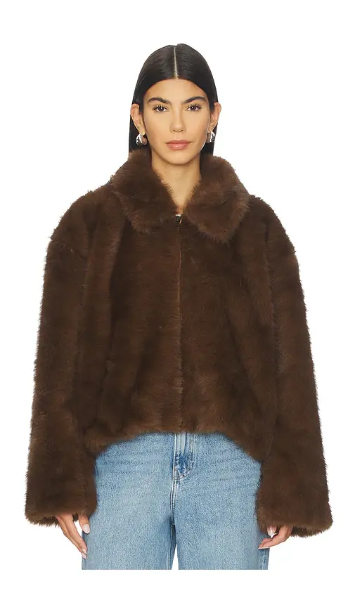 Bardot Sylvie Zip Faux Fur Jacket | Thumbnail 2