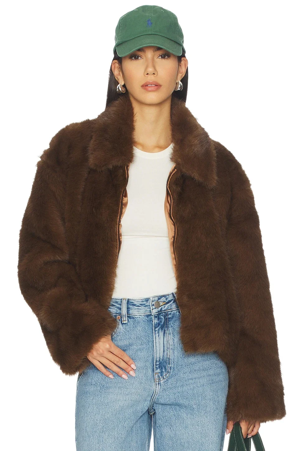 Bardot Sylvie Zip Faux Fur Jacket