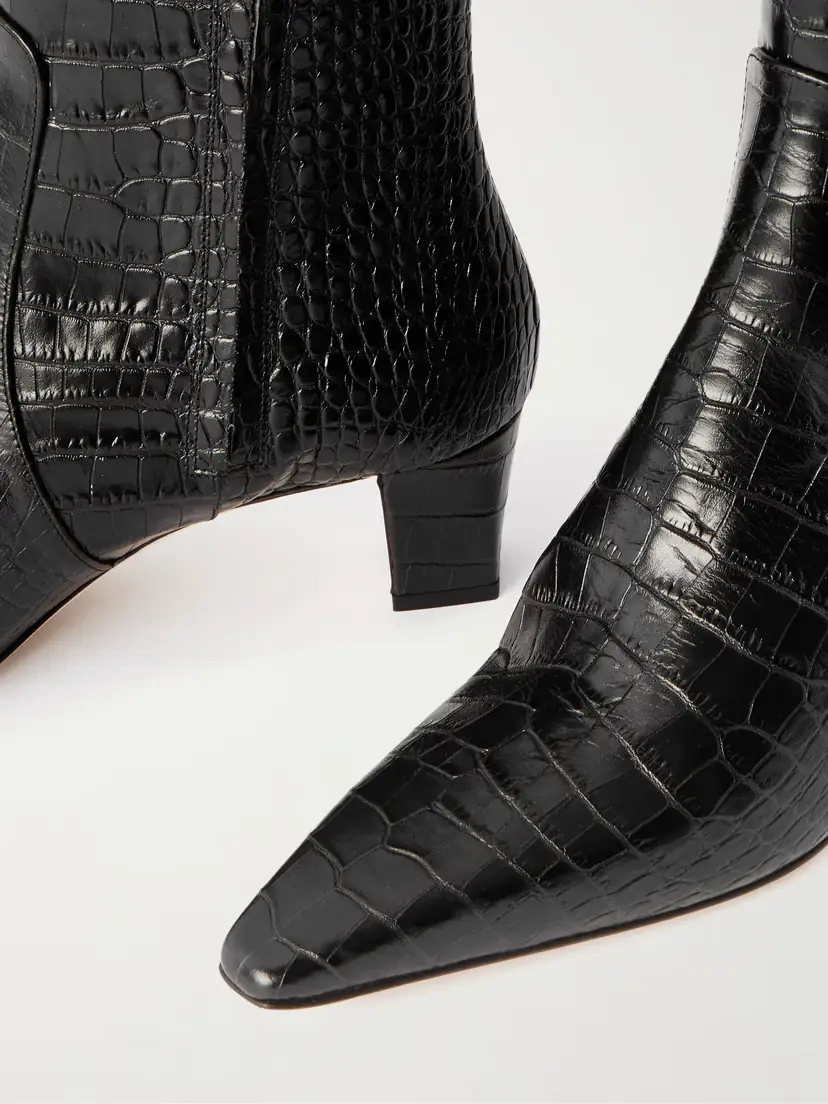 Manolo Blahnik Penelope 50 Croc-effect Leather Knee Boots | Thumbnail 4