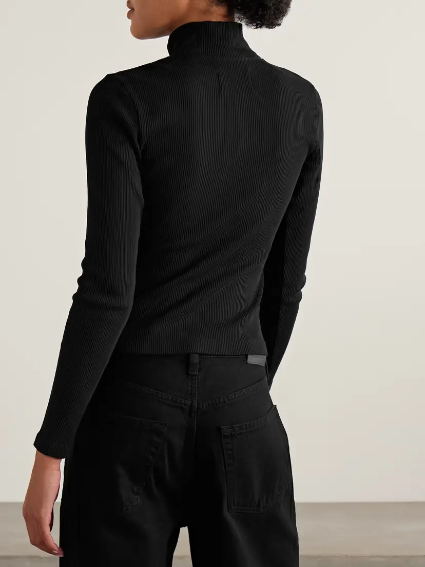 Citizens of Humanity Sheena Ribbed Stretch-cotton And Lyocell-blend Henley Top | Thumbnail 4 Citizens of Humanity Sheena Ribbed Stretch-cotton And Lyocell-blend Henley Top | Thumbnail 4