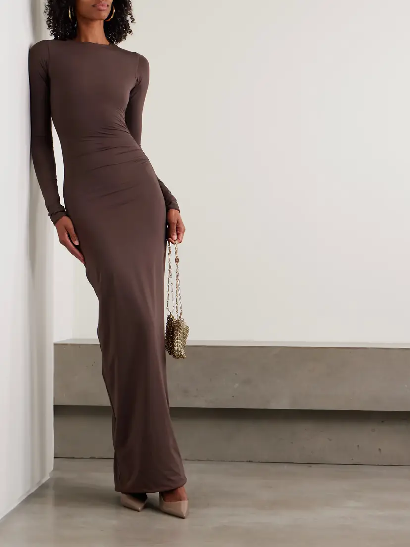 Maygel Coronel Albedo Gathered Stretch-jersey Maxi Dress | Thumbnail 2