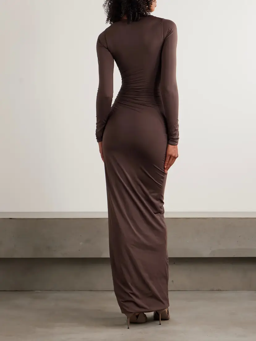 Maygel Coronel Albedo Gathered Stretch-jersey Maxi Dress | Thumbnail 3