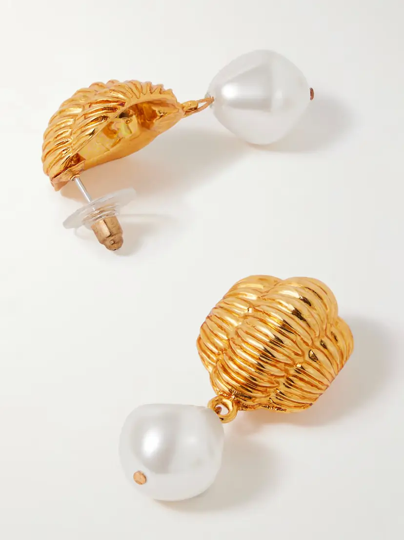 Jennifer Behr Asha Gold-plated Pearl-like Earrings | Thumbnail 3 Jennifer Behr Asha Gold-plated Pearl-like Earrings | Thumbnail 3