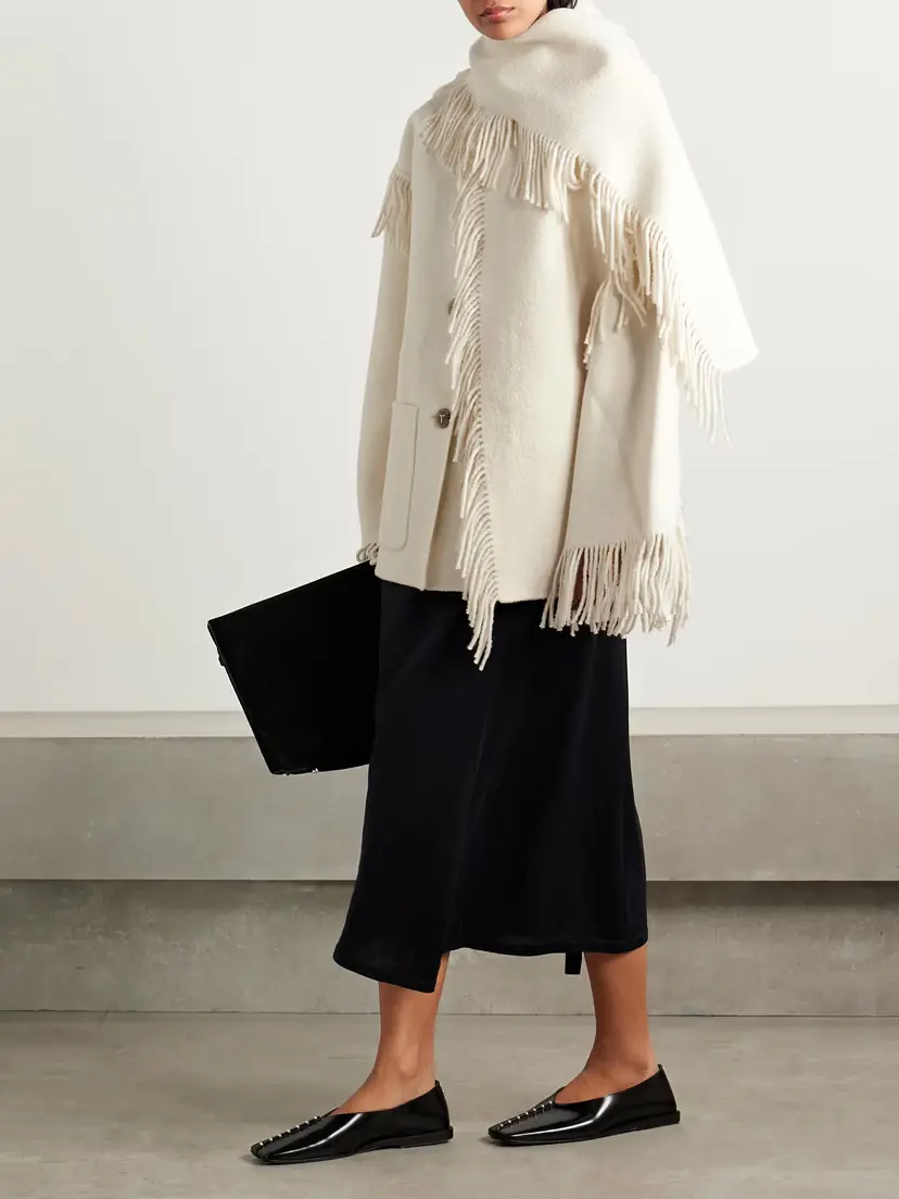 TOTEME Draped Fringed Wool-blend Jacket | Thumbnail 2