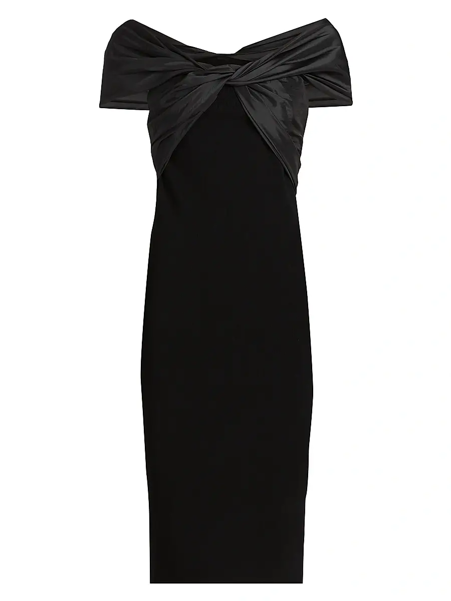 Simkhai Women's Mia Off-The-Shoulder Cut-Out Midi-Dress | Image 1 Simkhai Women's Mia Off-The-Shoulder Cut-Out Midi-Dress | Image 1