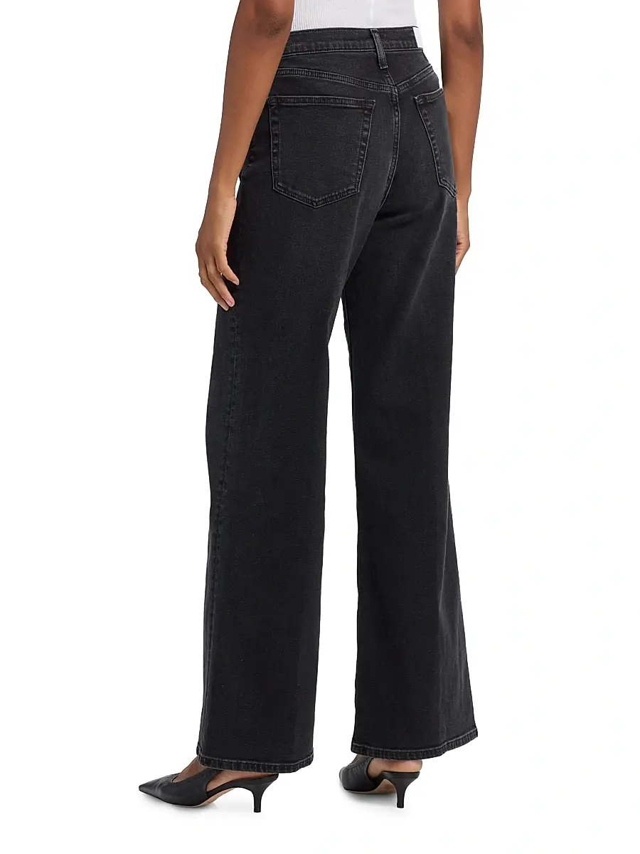 Re/done Women's High-Rise Wide-Leg Jeans - Washed Noir | Thumbnail 5