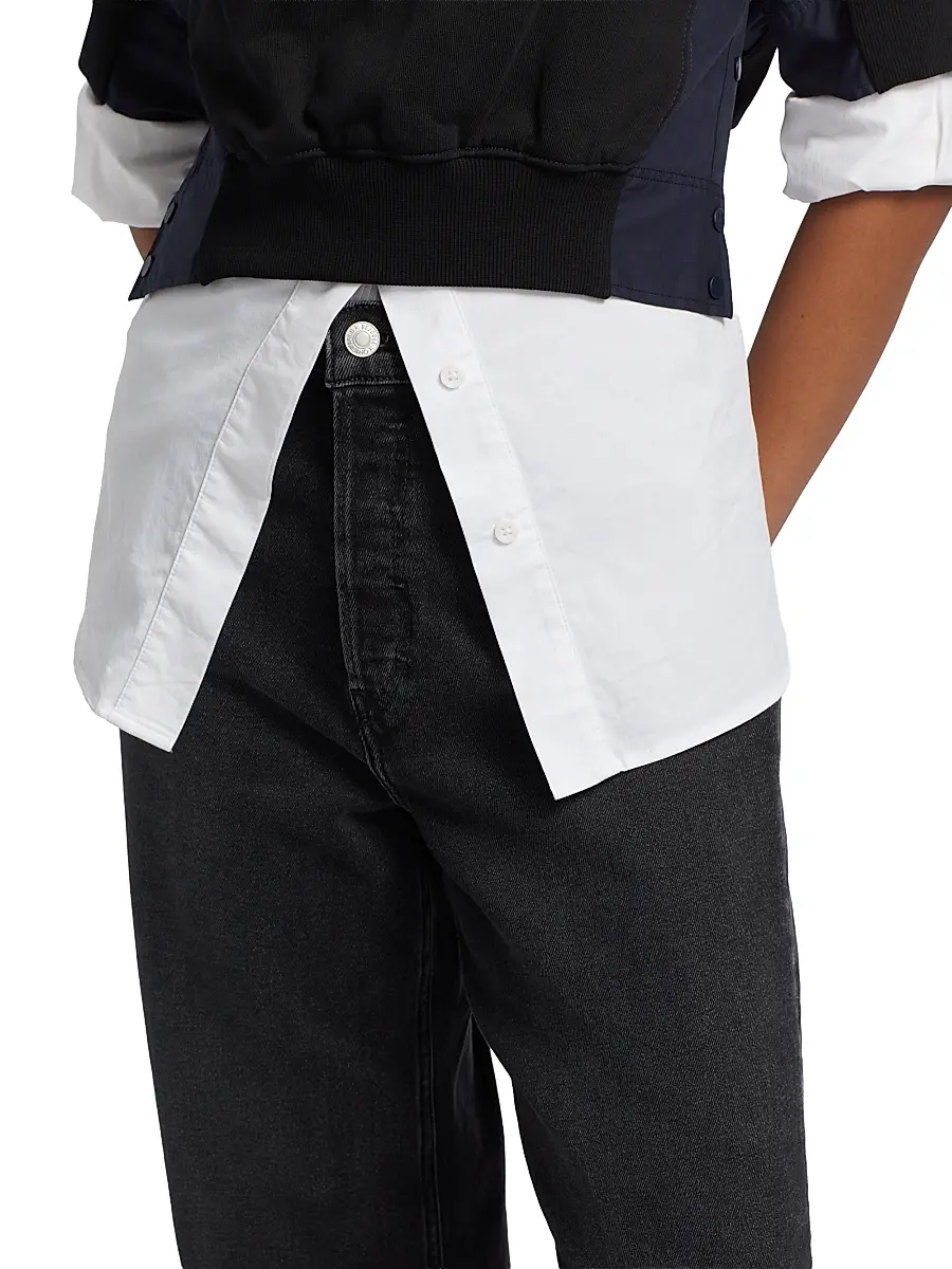 Re/done Women's High-Rise Wide-Leg Jeans - Washed Noir | Thumbnail 6