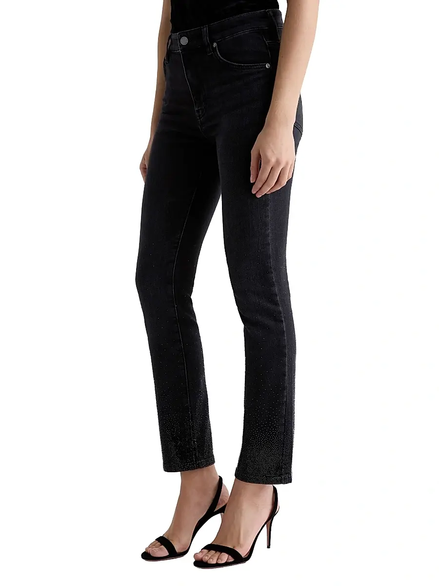 AG Jeans Women's Mari Embellished Straight-Leg Jeans | Thumbnail 2 AG Jeans Women's Mari Embellished Straight-Leg Jeans | Thumbnail 2