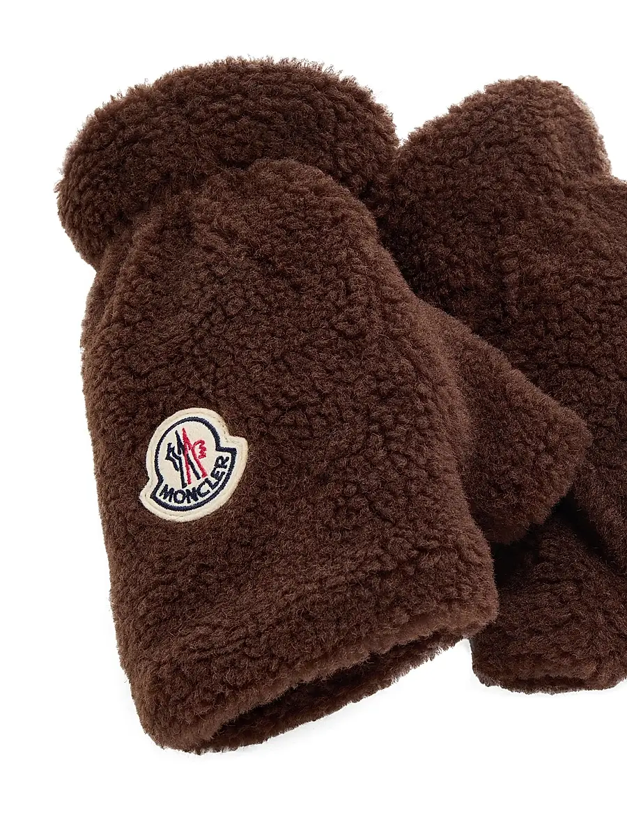 Moncler Men's Gloves in Teddy - Brown | Thumbnail 3 Moncler Men's Gloves in Teddy - Brown | Thumbnail 3
