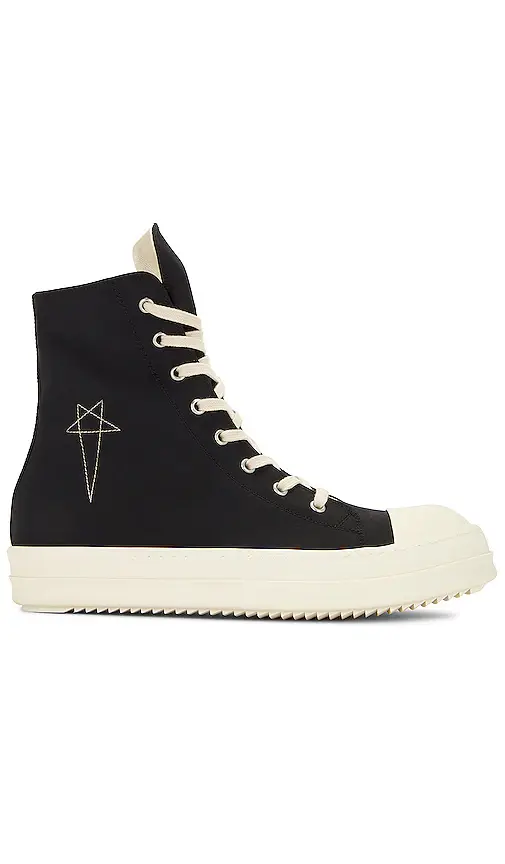DRKSHDW by Rick Owens High Top Sneaks with Pentagram Embroidery | Image 1 DRKSHDW by Rick Owens High Top Sneaks with Pentagram Embroidery | Image 1