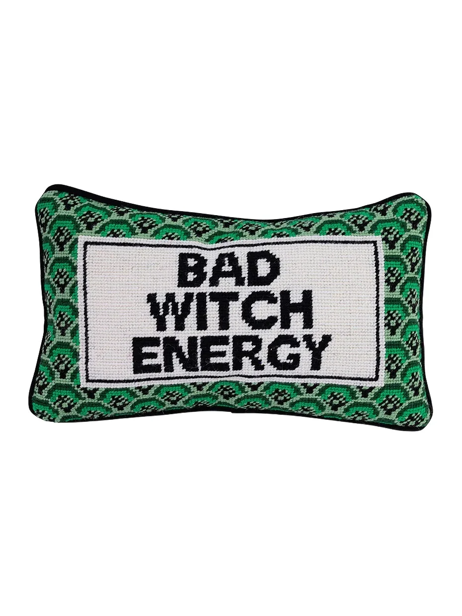Furbish Studio Bad Witch Energy Needlepoint Pillow