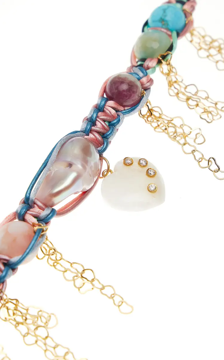 Joie DiGiovanni Pastel Barbie Heart Rocker 18K Yellow Gold Choker | Thumbnail 3 Joie DiGiovanni Pastel Barbie Heart Rocker 18K Yellow Gold Choker | Thumbnail 3