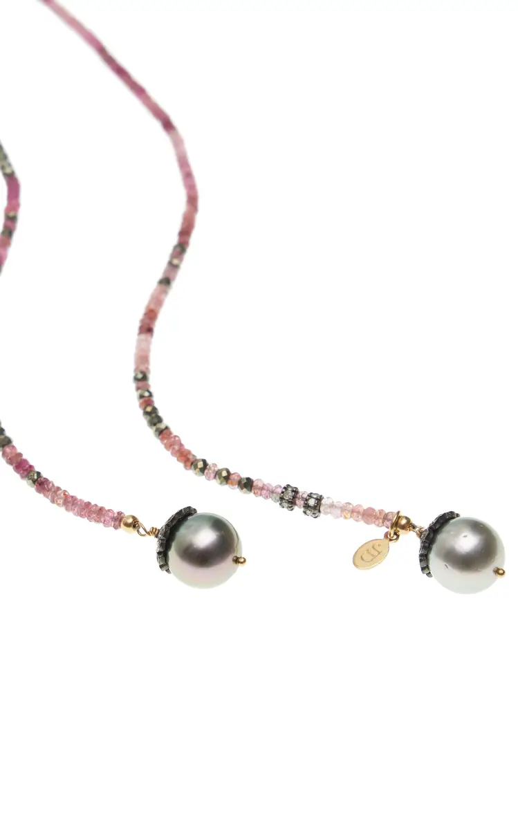 Joie DiGiovanni 14K Yellow Gold Pink Tourmaline Pearl Necklace | Thumbnail 3 Joie DiGiovanni 14K Yellow Gold Pink Tourmaline Pearl Necklace | Thumbnail 3