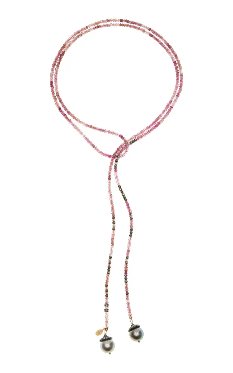 Joie DiGiovanni 14K Yellow Gold Pink Tourmaline Pearl Necklace | Thumbnail 4 Joie DiGiovanni 14K Yellow Gold Pink Tourmaline Pearl Necklace | Thumbnail 4