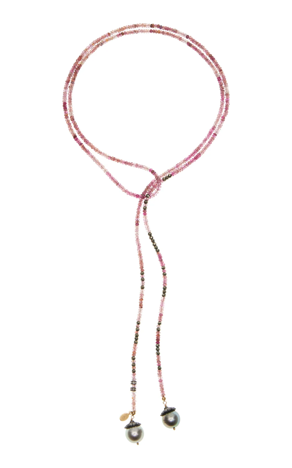 Joie DiGiovanni 14K Yellow Gold Pink Tourmaline Pearl Necklace
