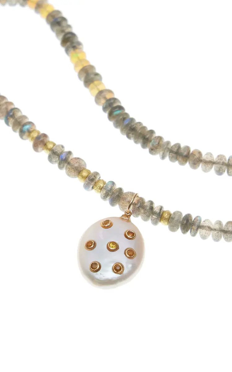 Joie DiGiovanni 18K Yellow Gold Sapphire Pearl Necklace | Thumbnail 3