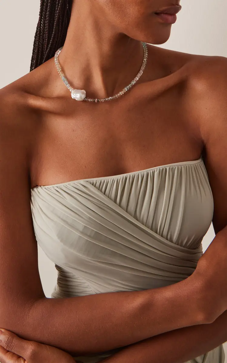 Joie DiGiovanni Ice Ombre 18K Yellow Gold Aquamarine Diamond Pearl Necklace | Thumbnail 2