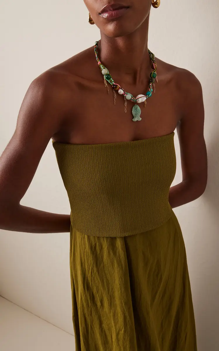 Joie DiGiovanni Tropical Neon 18K Yellow Gold Amazonite Necklace | Thumbnail 2