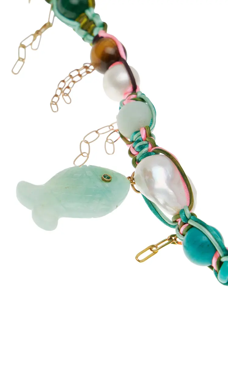 Joie DiGiovanni Tropical Neon 18K Yellow Gold Amazonite Necklace | Thumbnail 3